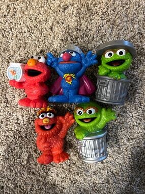 Sesame Street Colorful Character Figure Set - Red, Blue, Green, Orange